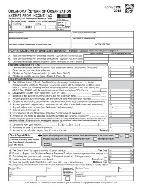 2018 Form OK OTC 512-E - Blank Fillable Template | Fill Out, Print ...