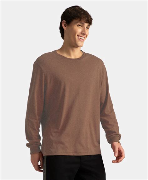 Buy Super Combed Cotton Rich Solid Round Neck Full Sleeve T-Shirt ...