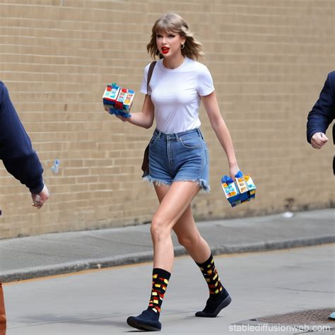 Taylor Swift Sports Unconventional Socks | Stable Diffusion Online
