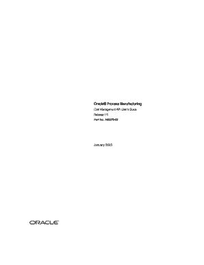Fillable Online Oracle® Process Manufacturing Cost Management API User ...