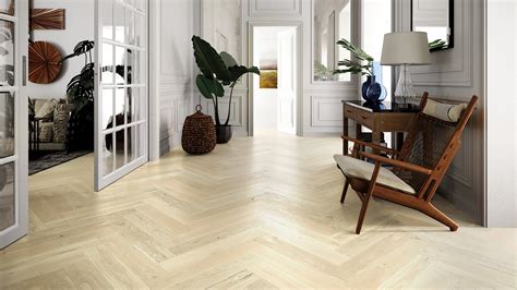 Barlinek Oak Bianco Herringbone - Pure Classico Line 5" Herringbone ...