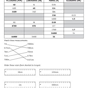 Year 5 Convert Metric Measures Worksheets