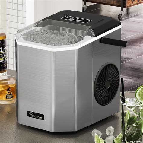 YITAHOME Ice Maker Countertop 26LBS/24H, 9 Cubes/6MIN, Self-Cleaning ...
