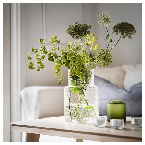 KONSTFULL vase, clear glass/patterned, 26 cm (10 ¼") - IKEA