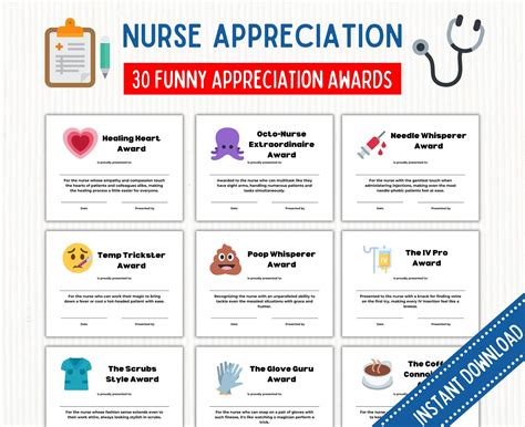 Funny Nursing Award Certificates Funny RN Appreciation Award Nurses Week Recognition Gift Funny ...