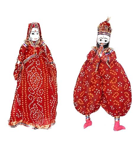 Buy HeeMo Wood Folk Puppets, Standard, Red, 1 Male and 1 Female Puppet ...