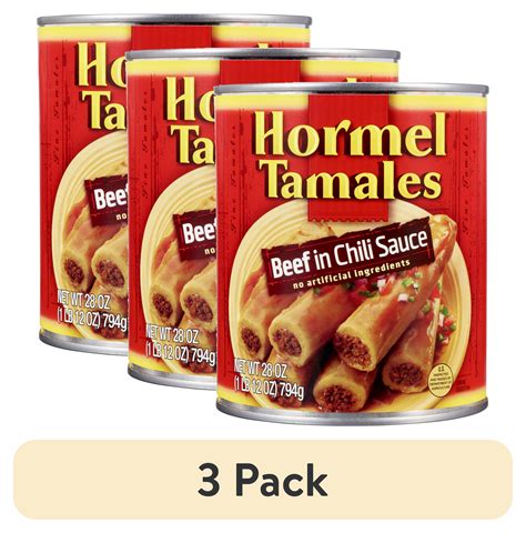 (3 pack) HORMEL Beef Tamales in Chili Sauce, Shelf Stable, 28 oz Steel ...