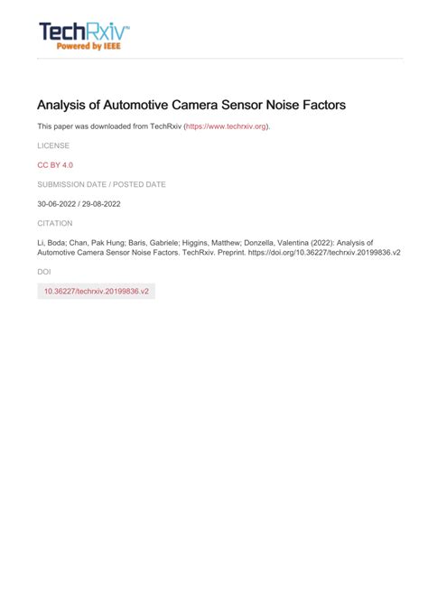 Automotive Camera Sensor 的图像结果