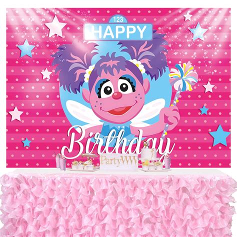 Abby Backdrop Girl Sesame Street Backdrop Pink Shining Spots Backdrop ...
