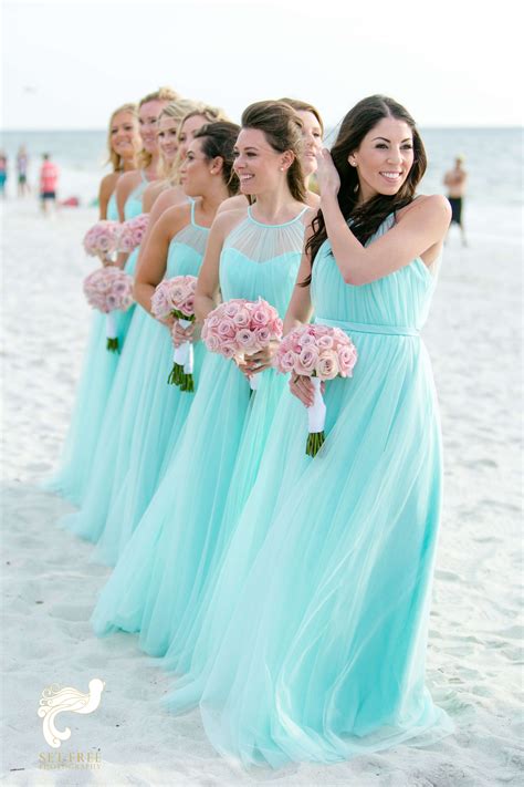 Turquoise and Coral Naples Wedding ⋆ Nico & Lala | Beach wedding bridesmaid dresses, Turquoise ...