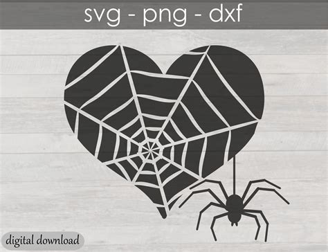 Spider Web Heart SVG - Heart Spider Web Svg - Halloween Heart SVG ...