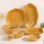 28 Piece Dinner Set - Textured Yellow Dinner Set | Nestasia