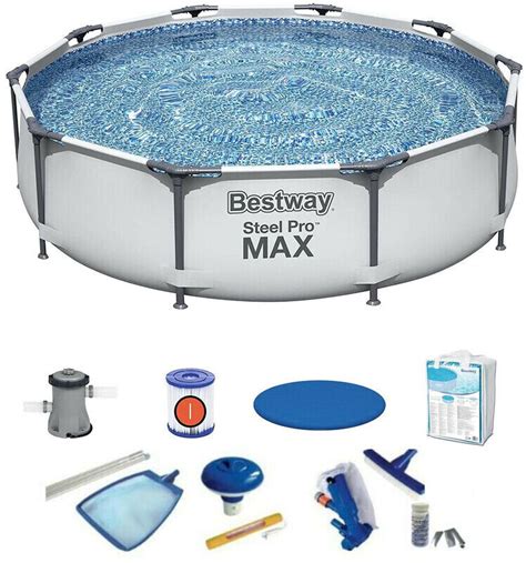 Bestway Steel Pro MAX 305 x 100 cm (pool purifier, ladder, pool cover ...