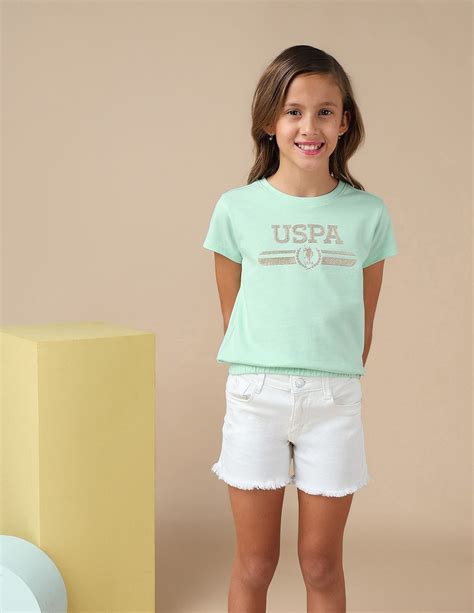 Buy Girls Girls Brand Printed Blousan T-Shirt Green|U.S. Polo Assn ...