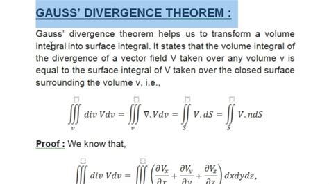 Image result for Divergence Theorem