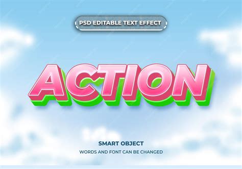 Premium PSD | Action 3d style text effect