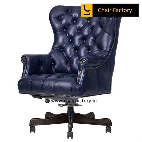 Kingswell Brown 100% Genuine Leather Vintage Chair | Chair Factory