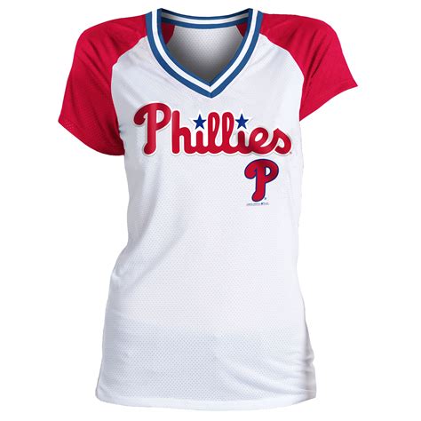 MLB Women’s V-Neck Mesh T-Shirt - Philadelphia Phillies
