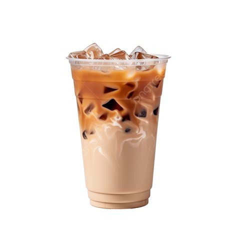 Cold Brewed Iced Latte Coffee On Plastic Cup Side View Generative Ai ...