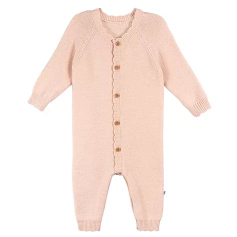 Baby Girl Just Born® Scalloped Knit Jumpsuit