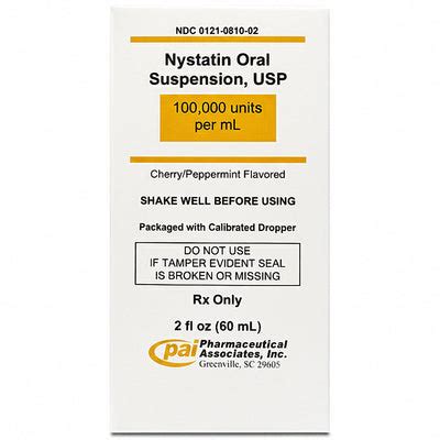 Nystatin Oral Suspension Liquid SS 100,000 Unit Per mL w/Dropper 60 mL ...