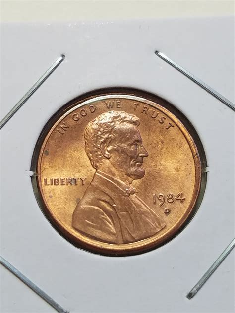 1984 D Lincoln Memorial Cent Penny Double Off Center and Finning - For ...