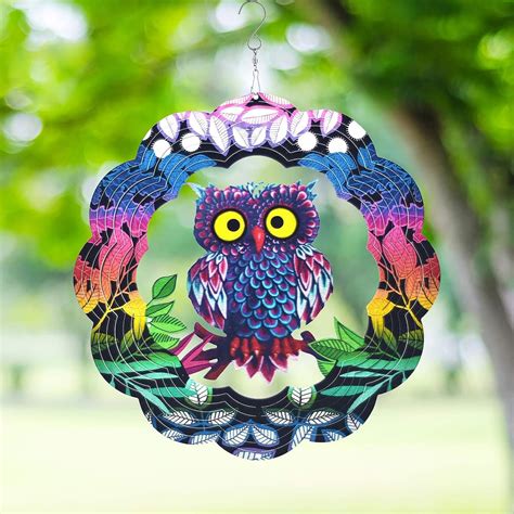 Royalkart Wind Spinner Yard Art Garden Decor Metal 3D Sculptures Owl ...