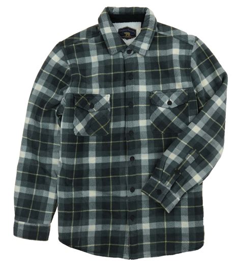 Freedom Foundry Men's Fleece-Lined Flannel Jacket Shirt (Black Heather ...