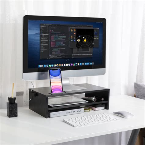 Buy Monitor Stand Riser - 16.5 Inch 2 Tier Desk Organizer Stand for ...