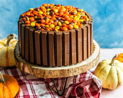 Autumn Kit Kat Layer Cake (W/ Reeses Pieces) Recipe - Food.com