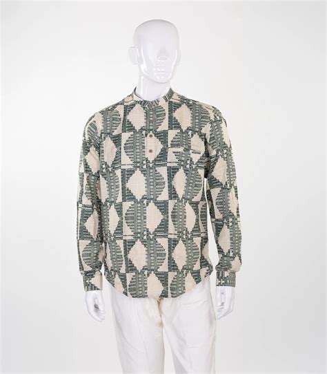 Olive green short kurta with abstract print-EW1112