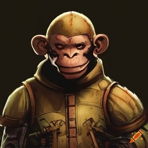 Warforged monkey on Craiyon