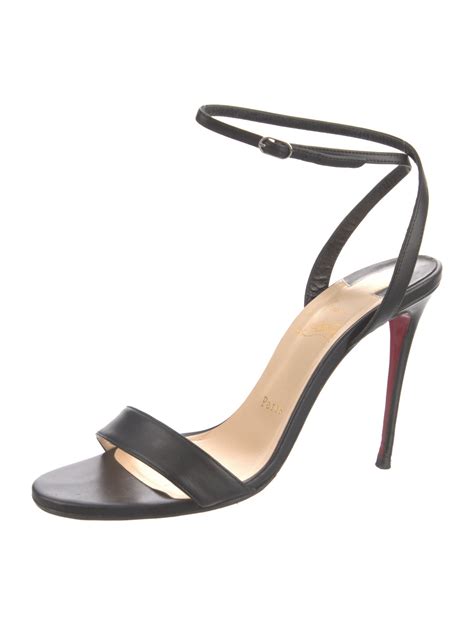 Christian Louboutin Leather Chain-Link Accents Sandals - Black Sandals ...