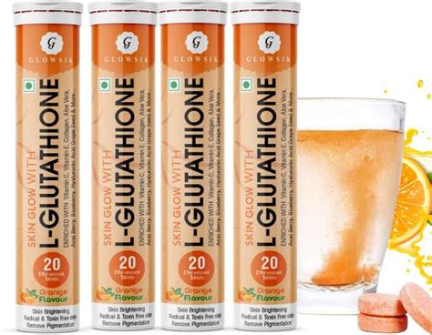 G GLOWSIK Glutathione Skin Glow 80 Effervescent Tablet with collagen ...