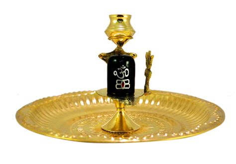 Buy Amuse Shaligram Shiva Ling Lingam Statue Hindu Puja Brass Stand ...