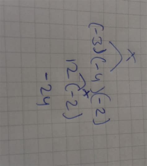 El valor de la exprecion (-3)(-4)(-2)= - Brainly.lat