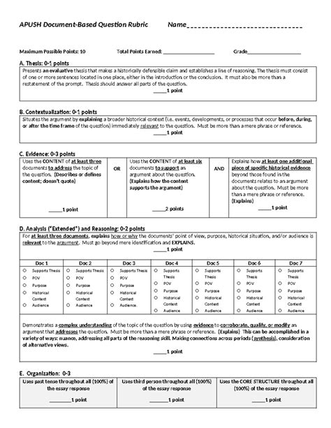 Dbq rubric 2018-2019 - feeef - APUSH Document-Based Question Rubric ...