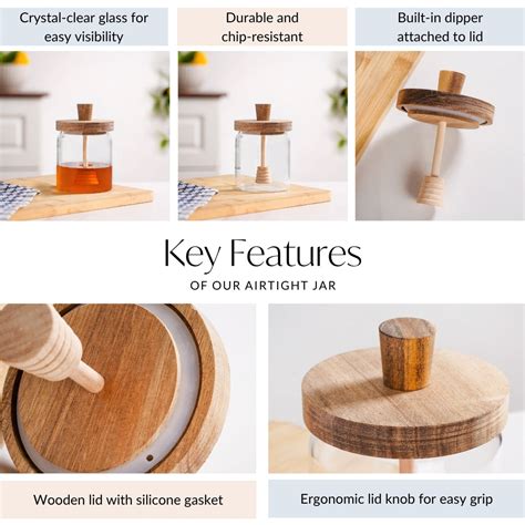 Rustle Lid Glass Honey Jar 500ml Online - Premium Airtight Jar | Nestasia
