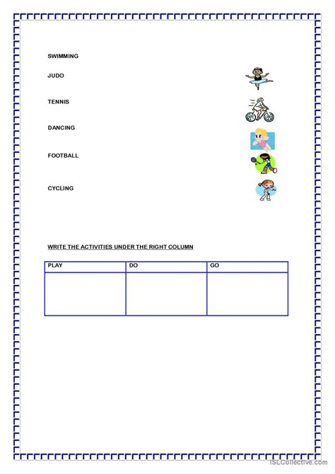 English Sing Sing Hobbies Worksheet 的图像结果