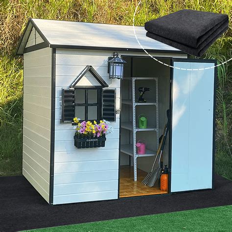 IAJXWI 5.9 x 8.2 ft Durable Outdoor Storage Shed Floor Mat, Waterproof ...