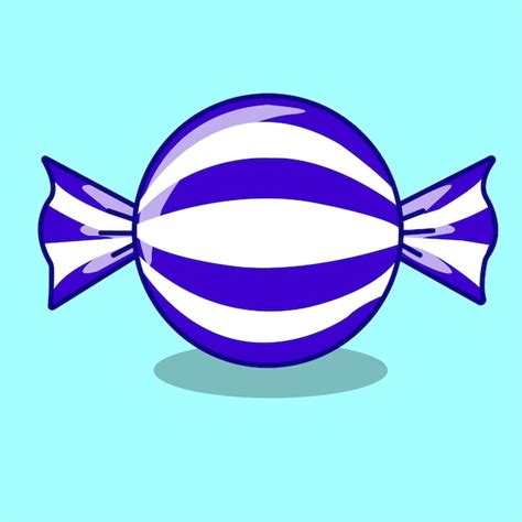 Blue and white candy cartoon style vector illustration | Premium Vector