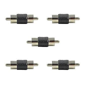 TAODAN 5PCS RCA Adapter RCA Male to Male Coupler Audio Video RCA ...