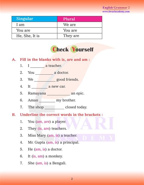 Free English Grammar Worksheets For Class 2 Cbse