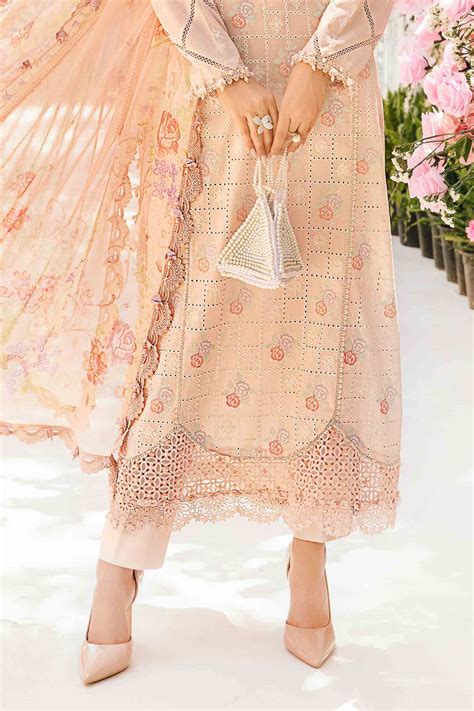 MARIA.B MPrints Peach Lawn Suit | Embroidered Eid Dress | MPT-2601-A ...