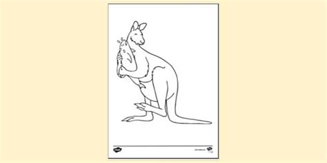 Kangaroo Holding Baby Porpoise Colouring Sheets