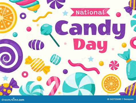 National Candy Day Vector Illustration on November 4, Featuring a ...