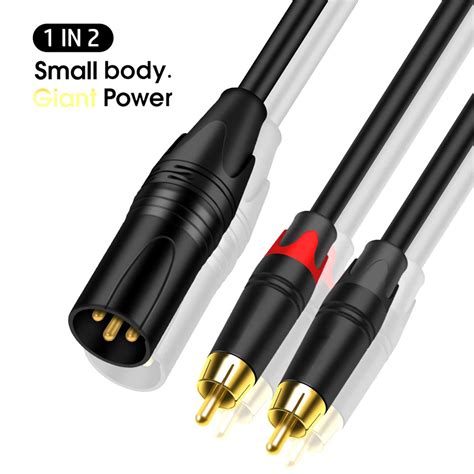 XLR to Dual HiFi Stereo Audio Connection Shielded for Recorders Male 3 ...
