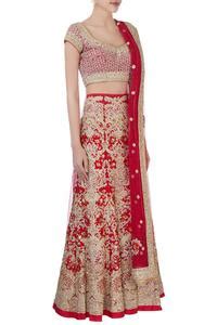 Buy Red Embroidered Lehenga Set For Women by BHAIRAVI JAIKISHAN Online ...