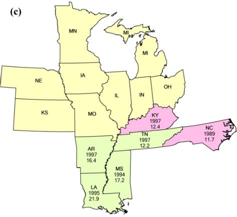 Phenological Changes of Corn and Soybeans over U.S. by Bayesian Change ...