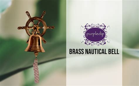 Purpledip Brass Nautical Bell with Anchor Mount: Unique Pirate Ship ...